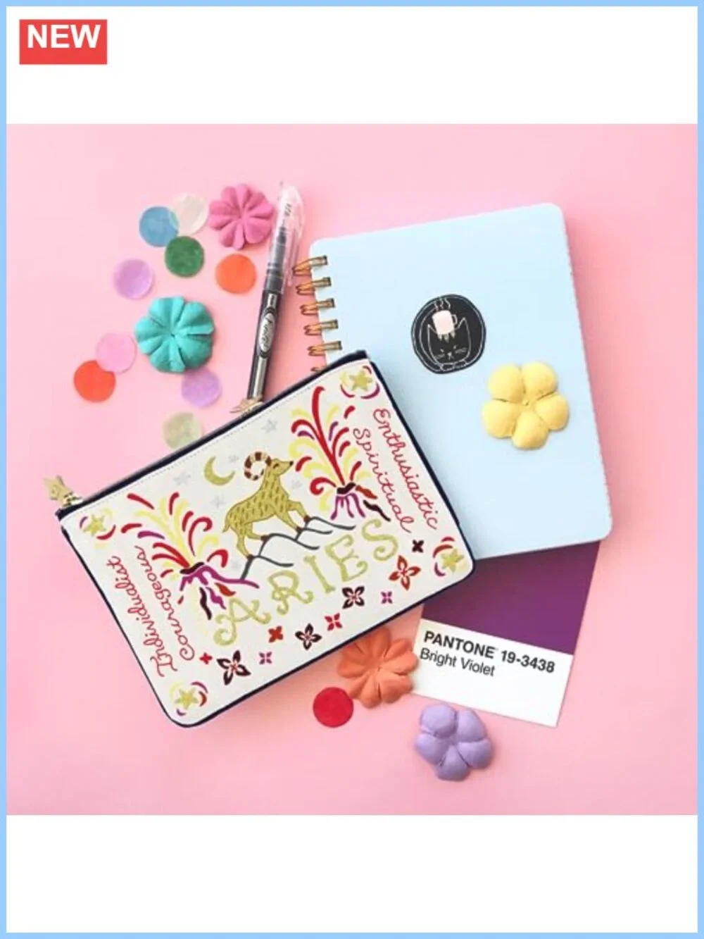 Aries Zodiac Zipper Pouch, Travel Toiletry Bag, Makeup Organizer, Phone Pouch